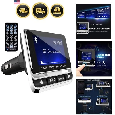 Bluetooth FM Transmitter for Car Wireless Car Radio Adapter Handsfree MP3 Sup...