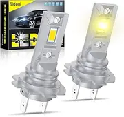 Sidaqi H7 LED Fog Light Bulbs 3000K Yellow 12V 12000LM Super Bright 16-SMD 3570 Chips Plug and Play H7 LED Bulb Replacement for Car H7 Fog Light Daytime Running Lights DRL,Pack of 2