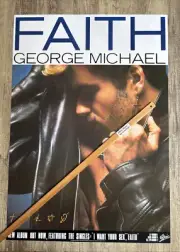 VINTAGE POSTER: GEORGE MICHAEL Faith (Original InStore Poster 1987) WHAM