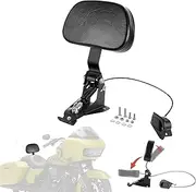 Adjustable Rider Backrest for Harley Touring 2009-later, Motorcycle Front Driver Back Rest Foldable Pad Seat Kit Compatible for Harley Davidson CVO Street/Road/Electra Glide Road King Ultra
