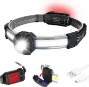 Headlamp Headlamp Taillight 10 Modes Lightweight Rechargeable 500 Lumen 90 Adjustable Headlamp Gobeam Waterproof Headlamp For Camping Hiking Building
