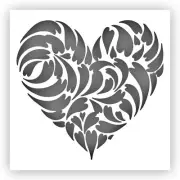 Heart of Hearts #4 Stencil - Choose a Size - Laser-Cut Reusable Plastic