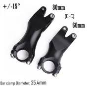 Aluminum 15° MTB Road Bike handlebar stems Bicycle bar Stem 25.4*28.6*60/80mm