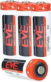 STEPMAX (4 Pack) EVE CR17450 Lithium Battery 2400mAh 3V Replacement PLC Industrial Control Battery