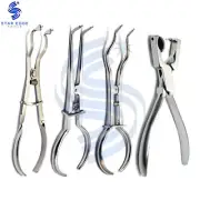 Dental Rubber Dam Instruments Kit Punch Pliers Stoke Brewer Ivory Clamp Forceps