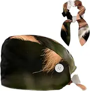 [YTYVAGT] Scrub Caps Women,Scrub Hats Suitable for Women,Jungle Animal Horse Pattern