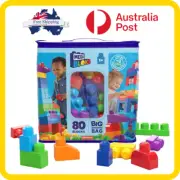 Mega BLOKS Fisher Price Toddler Block Toys 80-Piece And Storage Bag NEW AU