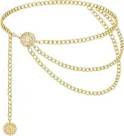 [LIMHOO] Multilayer Metal Waist Chain Long Tassel Chain Belt Body Belly Link for Women