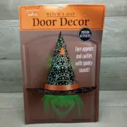 Hallmark Witch’s Hat Door Decor Halloween Lights Sounds Motion Activated NEW