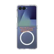 Galaxy Z Flip7 Clear Magnetic Case Wonderful Thought iPhone Case by Quotes by Christie
