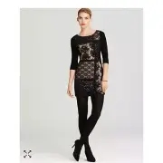NWT Anthropologie Plenty By Tracy Reese P 0 2 Patchwork Lace Mini Dress Black