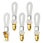 5 Pcs Tea Towel Clips, 0.9" Gold Hand Towel Clip Hooks, White