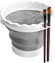 Paint Water Cup, Watercolor Brush Washer, 7.87x7.87in Silicone Foldable Bucket, Portable Art Cleaning Tool, Oil Painting Supply for Leakproof Design, Artists Crafts
