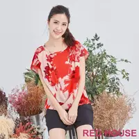 在飛比找momo購物網優惠-【RED HOUSE 蕾赫斯】花朵設計款上衣(橘色)