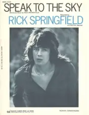 RICK SPRINGFIELD-SPEAK TO THE SKY-SHEET MUSIC-PIANO/VOCAL/GUITAR/CHORDS-NEW-1972