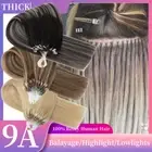 Russian Micro Loop Ring Beads 100% Remy Human Hair Extensions Full Head 200g 24"