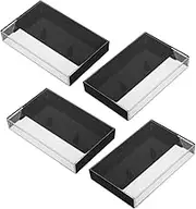 Yardenfun 4pcs Retro Cassette Tape Storage Box Multi Purpose Organizer for Audio Tapes Crystals Small Items for Bookshelves Desks Unique Present
