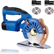 5-Speed Electric Fabric Cutter, Hand Push Electric Rotary Machine with 100/110/125mm Blade, Equipped Automatic Sharpening Device, Stable Base, Electric Scissors for Cloth, Leather(100B)