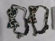 Cat Collar Breakaway Leopard Print ~ Bow tie Removable Kitten Silver Bell