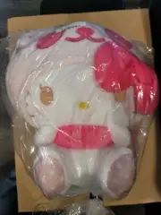 Sanrio Hello Kitty Panda Fluffy Scarf big plush "Pale pink" 33cm Japan exc. NEW