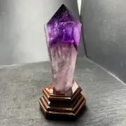 Top Natural Amethyst Quartz Obelisk Crystals Tower Point Wand Scepter Gift 330g