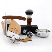 Vintage 6 Piece Classic Mens Shaving Set Cut Throat Razor Shaving Brush & Strop