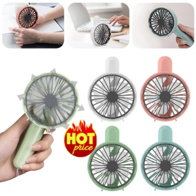 Portable Mini Hand-held Small Folding Desk Fan Cooler Cooling USB RechargMCbleLR