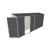 Build-a-Shed 0.8 x 4.5 x 2m Hinged Door Tunnel Shed with Single Hinged Side Door - Grey