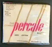 NOS NIP Vtg 100% Combed Cotton Percale White Full Double Flat Bed Sheet Grant