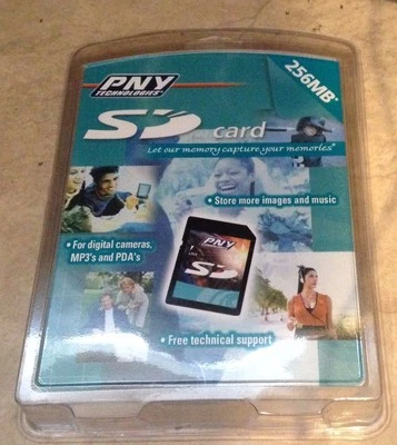 PNY Technologies SD Card 256 MB P-SD256-RF for Cameras,MP3'S,PDA'S NEW sealed