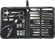 Kovira Pedicure & Manicure Set - Nail Clippers Set (19 Pack) Professional Stainless Steel Nails Set for Cuticle Set & Pedicure Set for Men & Women - Instruments with Luxurious Travel - Faux Leather Case