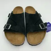 Birkenstock New w/ Box Zürich Black Suede Leather Regular Width - Select Size