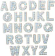 BELLIFFY 26Pcs Iron Letter Patches for DIY Clothing Repair Embroidered Patches for Bags Jackets Jeans and More Durable Stylish Decorative Accessories