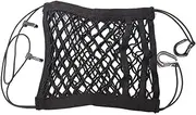 KOMUNJ 3-Layer Car Mesh Bag, Mesh Bag for Backrest, Net Barrier for Dogs, Stretchable with Holder for Children and Pets, Black