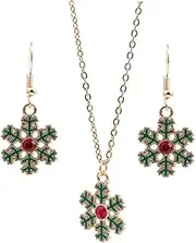 [BESPORTBLE] 1 Set Christmas Snowflake Jewelry Christmas Earrings and Necklace for Women Holiday Costume Accessory for Festive Gatherings and Outdoor Events