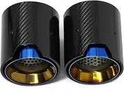 2ps/lot Direct Plug Exhaust Tip Compatible For BMW 3 Series G20 G21 330i Carbon Fibre Exhaust Tips Nozzle Tailtip(Blue)