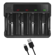 4 Bay AA AAA USB C Fast Charging Independent Charging Slot