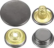 uxcell 60 Sets Press-Stud Cap Buttons 17mm Metal Snap Fastener Alloy Sew-on Snap Buttons for Bag Leathers Marine Boat Canvas, Gun