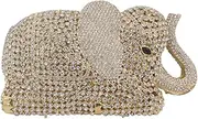 [Santimon] Evening-Bag Womens Diamante Crystal Clutch-Purse Ladies Luxury Chain Glitter Wedding-Handbags Elephant Gold