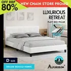 ALFORDSON Bed Frame Double Size Wooden Platform Mattress Base Boucle Fabric