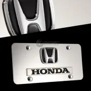 3D HONDA Front Mirror Stainless Steel License Plate Frame w/ Caps CIVIC ACCORD (for: Honda Civic)