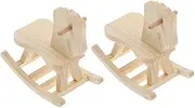 MOLUCKFU 2pcs Boy Girl Building Toys Unfinished Wooden Rocking Kit for Painting Safe Sturdy Model Building Toy for Preschool Education and Home Decor