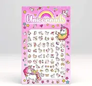 Unicorn Nails Stickers Rainbows Hearts Stars Cupcakes Cute Kids Fake Art Finger for Girls 6+ Years Decal kit Transfer Set Birthday Party Bags Children Stocking Filler Gift
