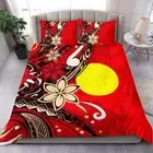 Tribal Flower Turtles Red Bedding Set Palau Polynesian Doona Quilt Cover Gift
