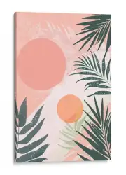Sunset Palms Abstract Canvas Art, Tropical Home Decor Print