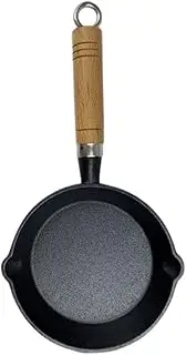 Zerodeko 1Pc Mini Frying Pan Iron Cooking Pan for Eggs Pizza Pancakes Lightweight Household Cooking Utensil for Camping Picnics Outdoor Use