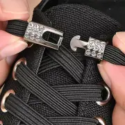No Tie Shoe Laces Diamond Buckle Elastic Laces Shoelaces Sneaker Kids Adult Shoe