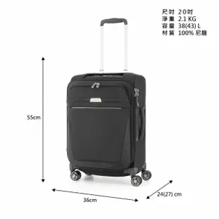 【Samsonite 新秀麗】20吋 B-Lite 4 超輕量可擴充布面軟殼TSA登機箱/行李箱/布箱(多色可選)