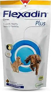 Vetoquinol Flexadin Hip and Joint Supplement with Glucosamine for Dogs, Joint Support Chew with Green-Lipped Mussel and MSM, 90-Count