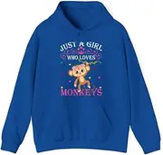 [X.Style] Just A Girl Who Loves Monkeys Cute Monkey Lover Kids ds023 Hoodie Royal 3XL